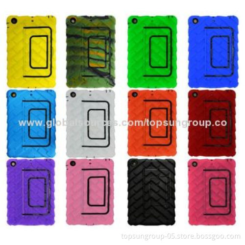 Silicone Cases for iPad Air, Mini, Tyre Pattern with Stent, OEM Orders Welcomed